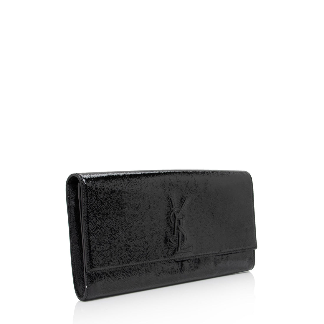 Saint Laurent Vintage Patent Leather Monogram Belle de Jour Clutch (SHF-BY8Utu)