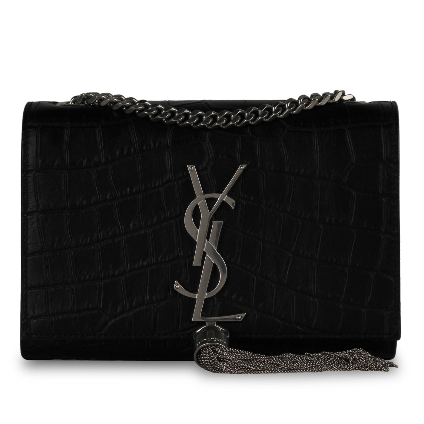 Yves Saint Laurent Kate Tassel Bag - Croc Embossed
