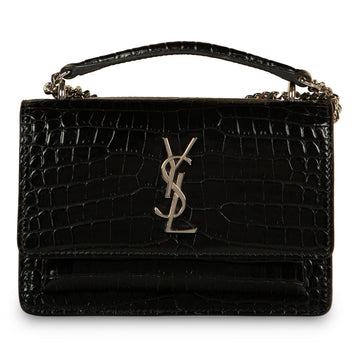 Yves Saint Laurent Mini Sunset Crossbody - Croc Embossed