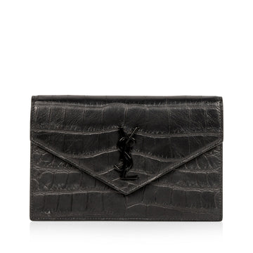 Yves Saint Laurent Envelope Crossbody - Croc Embossed