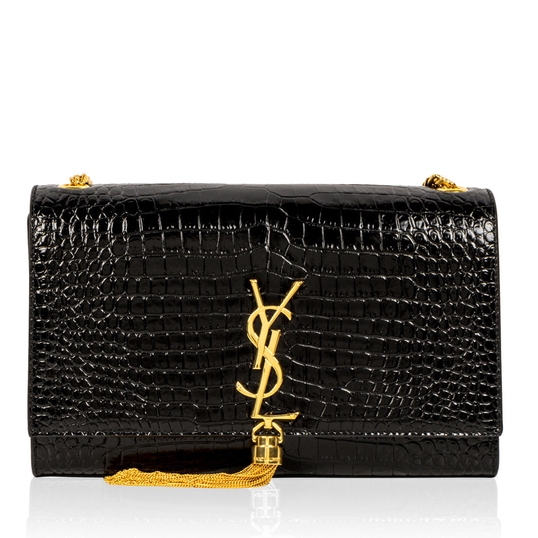 Yves Saint Laurent Kate Tassel Bag - Croc Embossed