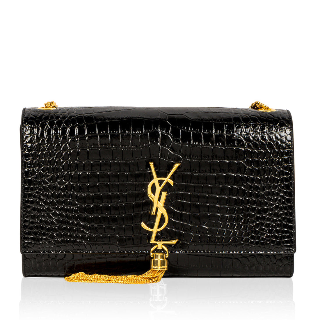 Yves Saint Laurent Kate Tassel Bag - Croc Embossed
