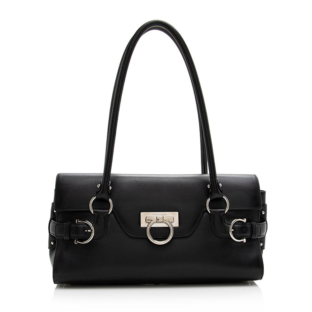 Salvatore Ferragamo Calfskin Gina Shoulder Bag (SHF-21616)