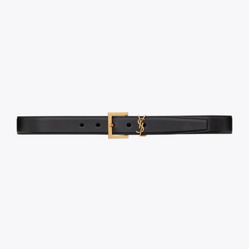 Black Cassandre Belt With Square Buckle In Smooth Leather Designer Belts for Women