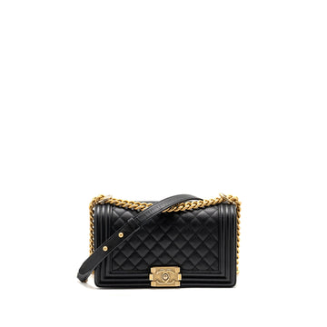 CHANEL Medium Boy Bag Caviar Black GHW