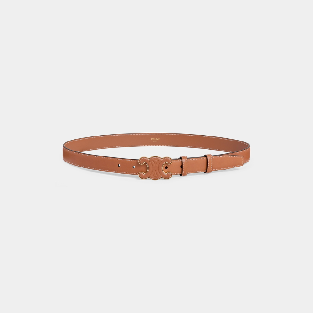 Tan Medium Cuir Triomphe Belt In Natural Calfskin Designer Belts for Women