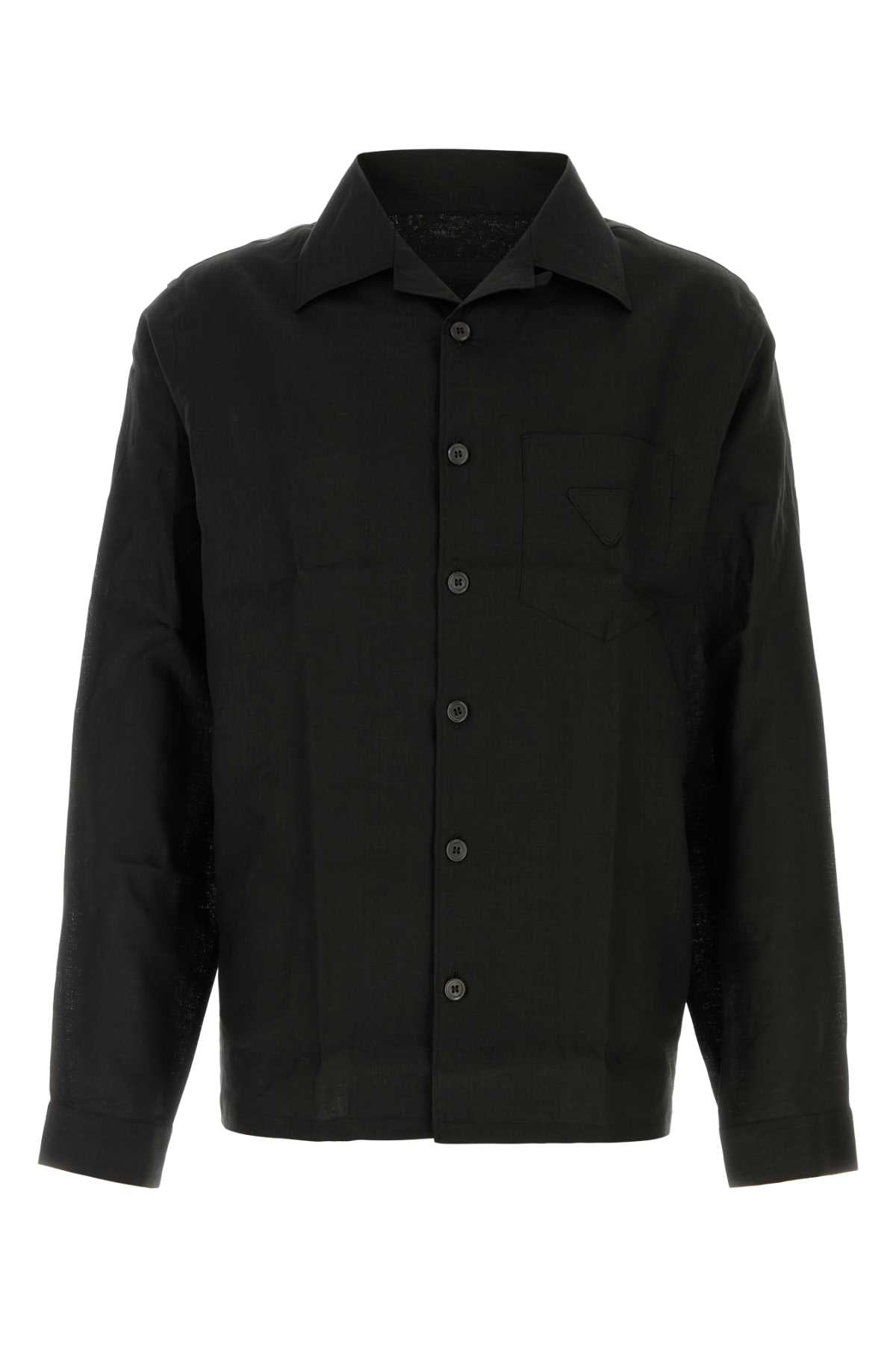 PRADA Men's Linen Front Pocket Shirt
