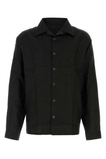 PRADA Men's Linen Front Pocket Shirt