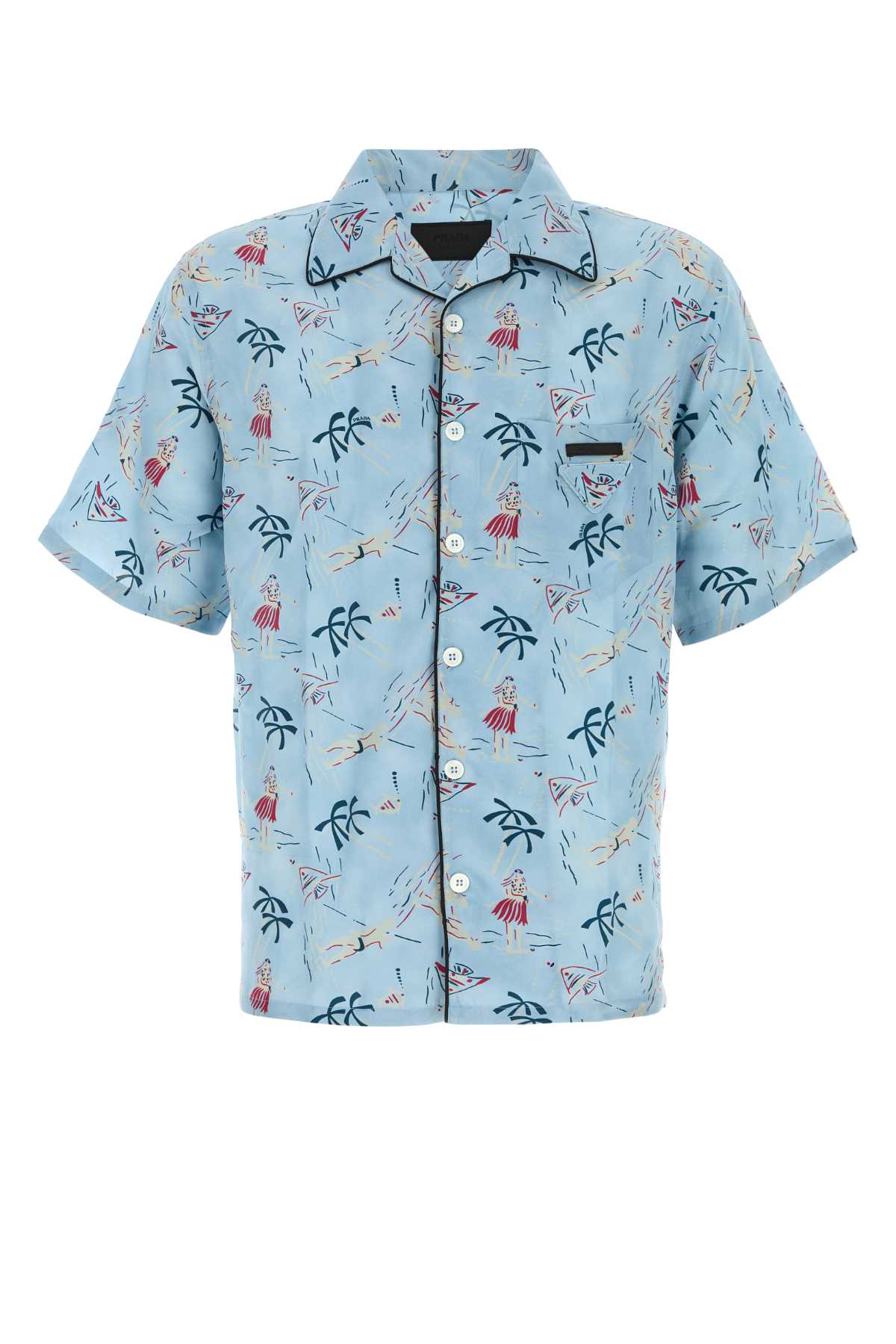PRADA Men's Printed Satin Shirt