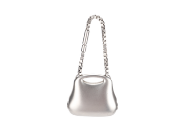 CHANEL KEY RING CHARM HIP BAG MOTIF METAL SILVER WITH BOX