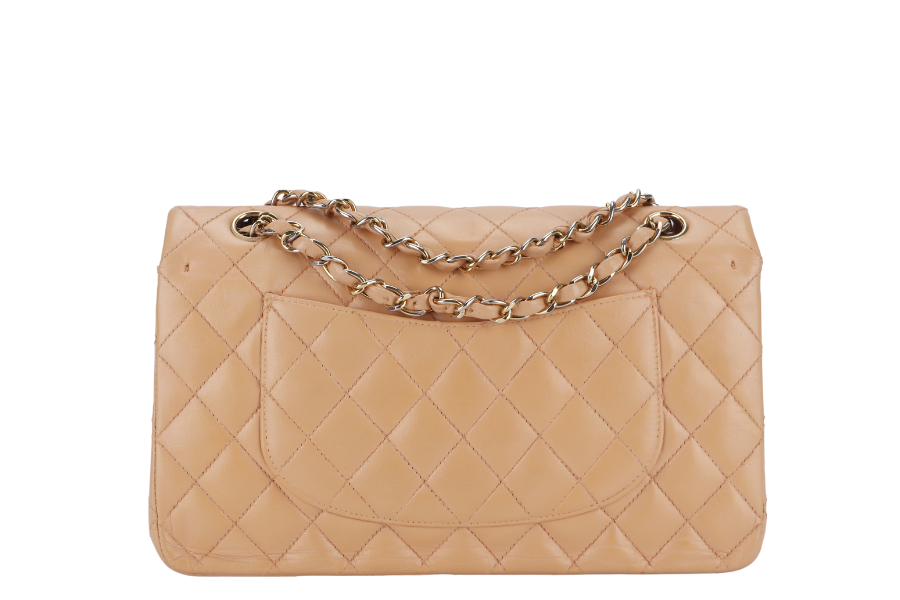 CHANEL CLASSIC FLAP SMALL (9589xxxx) PEACH COLOR LAMBSKIN GOLD HARDWARE