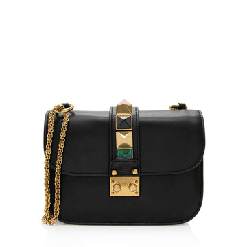 Valentino Calfskin Glam Lock Small Shoulder Bag - FINAL SALE (SHF-19505)