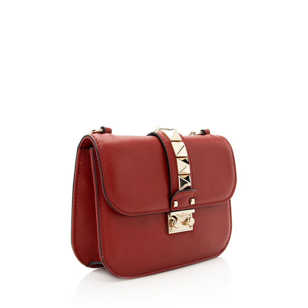 Valentino Calfskin Glam Lock Small Shoulder Bag (SHF-19767)