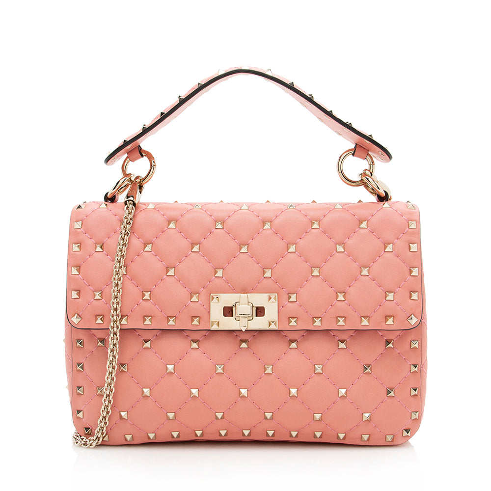 Valentino Calfskin Rockstud Spike Up Chain Shoulder Bag (SHF-13354)