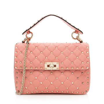 Valentino Calfskin Rockstud Spike Up Chain Shoulder Bag (SHF-13354)
