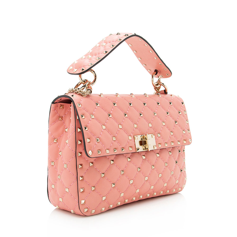 Valentino Calfskin Rockstud Spike Up Chain Shoulder Bag (SHF-13354)