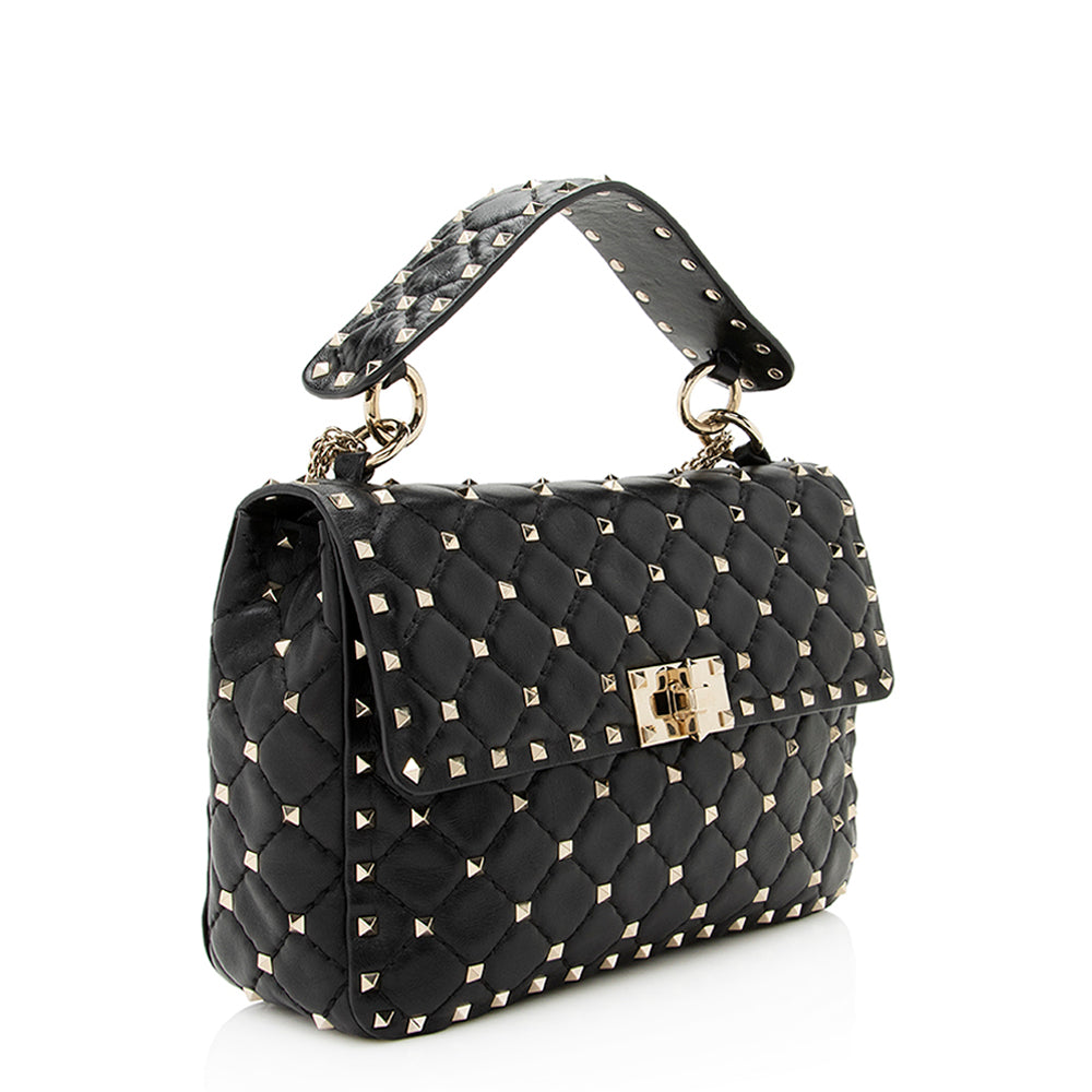 Valentino Calfskin Rockstud Spike Up Chain Shoulder Bag (SHF-19936)