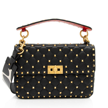 Valentino Calfskin Rockstud Spike Up Shoulder Bag (SHF-wWnaqz)