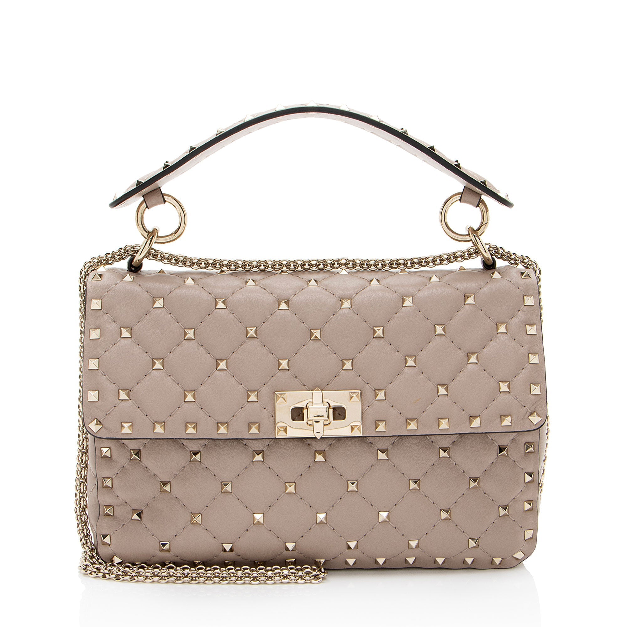 Valentino Calfskin Rockstud Spike Up Shoulder Bag