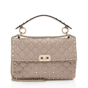 Valentino Calfskin Rockstud Spike Up Shoulder Bag