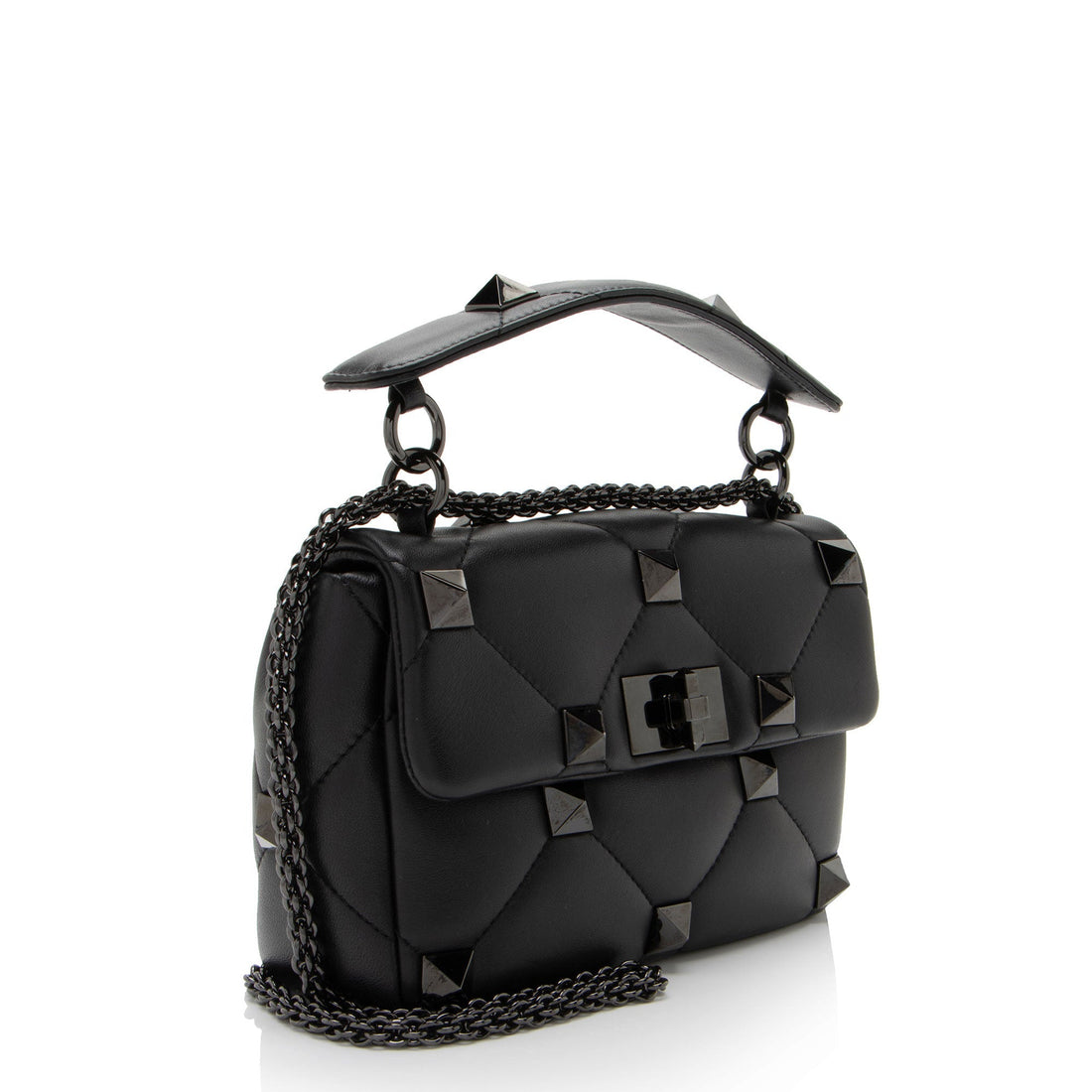 Valentino Calfskin Roman Stud Small Shoulder Bag