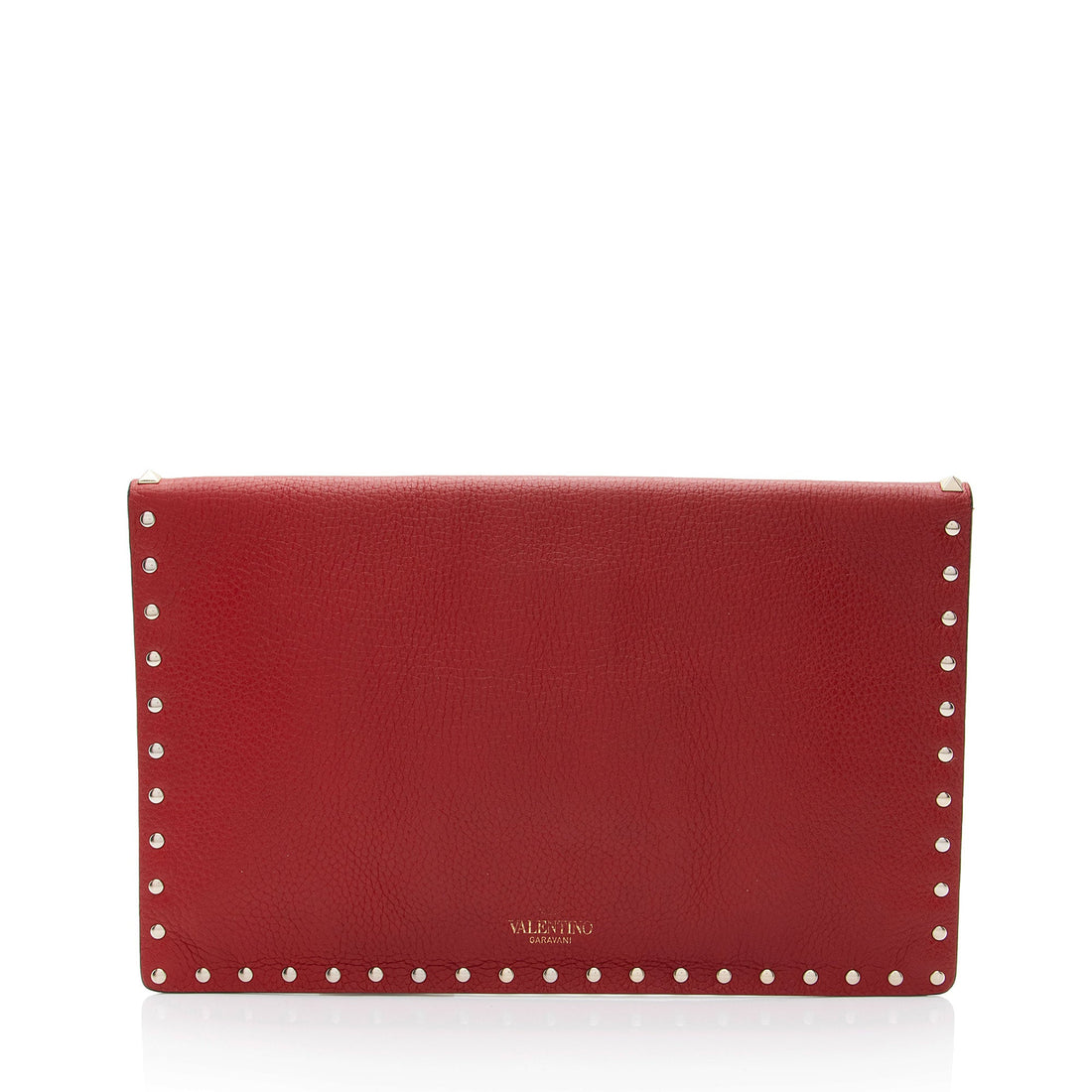 Valentino Leather Rockstud Envelope Flap Clutch