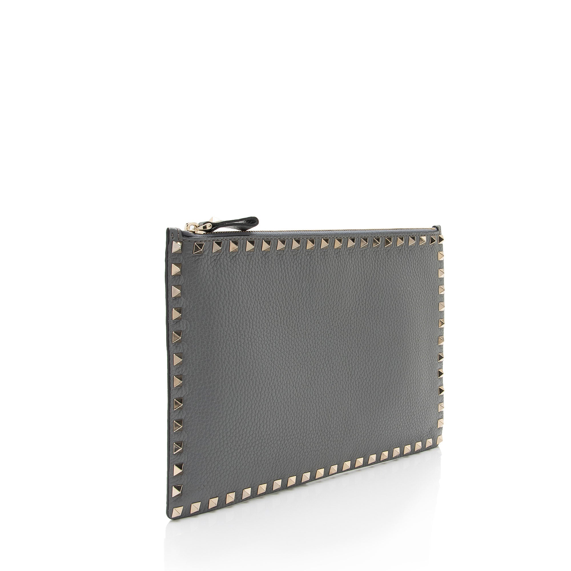 Valentino Leather Rockstud Large Flat Clutch