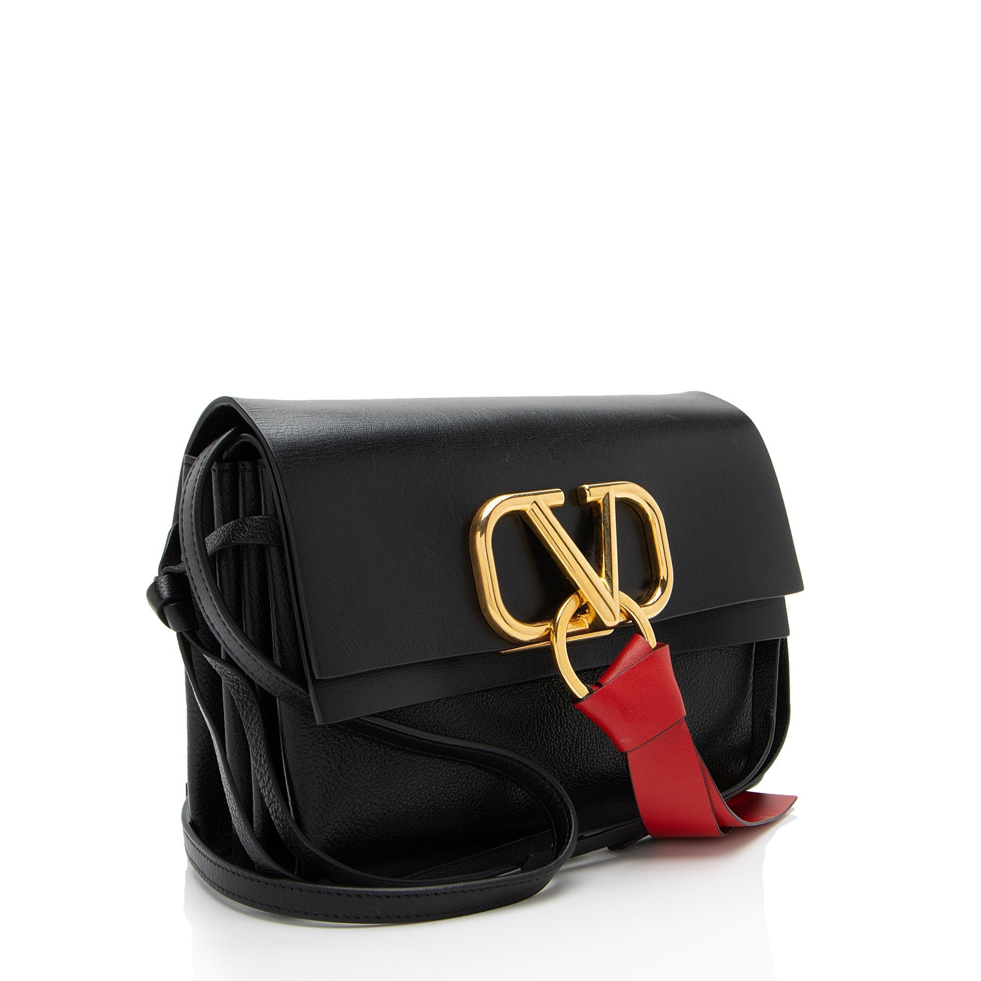 Valentino Leather Vring Shoulder Bag