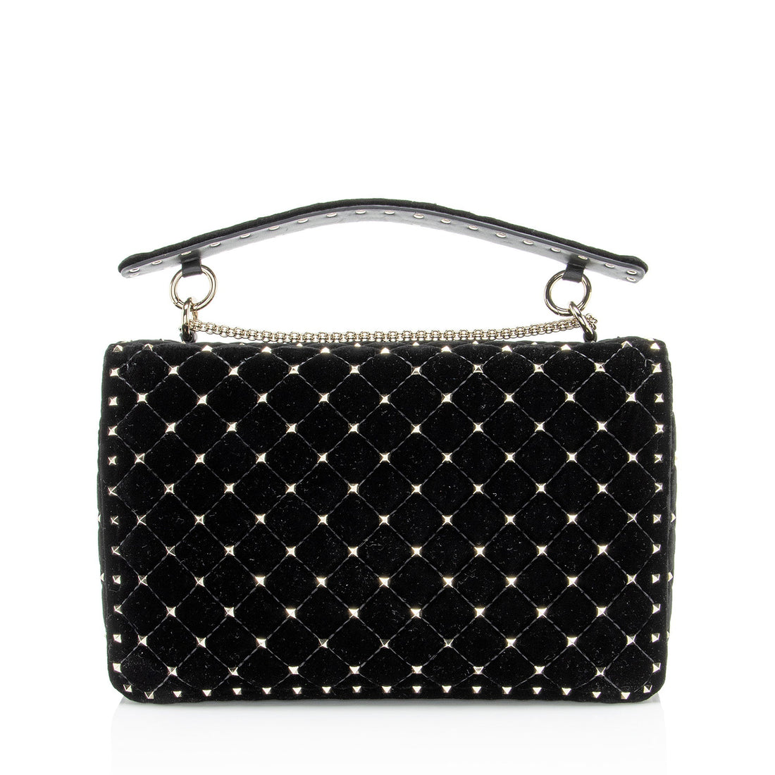 Valentino Velvet Rockstud Spike Up Shoulder Bag