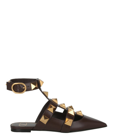 Valentino Womens Roman Stud Ballerina Shoes