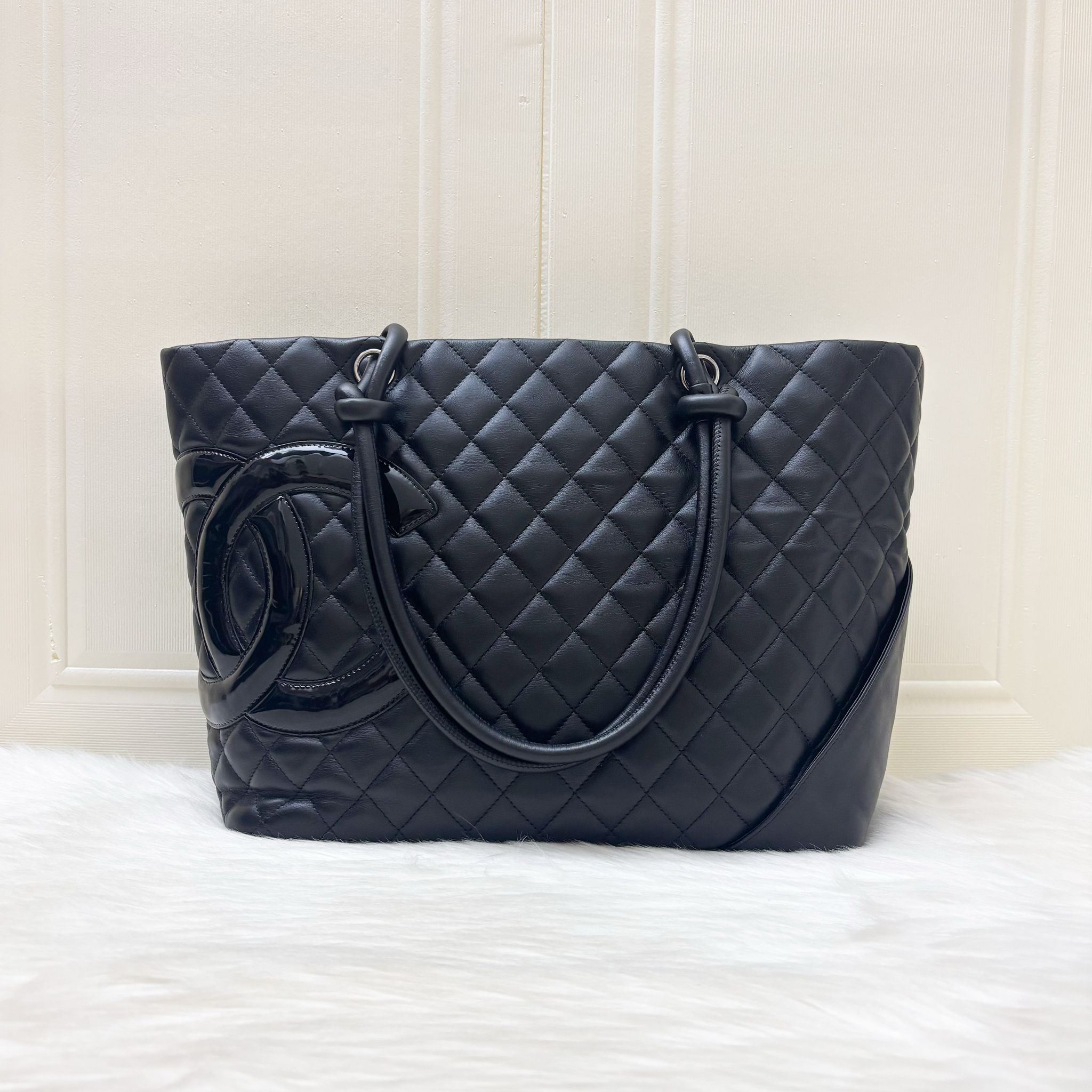 Chanel Cambon Tote in Black Lambskin and SHW