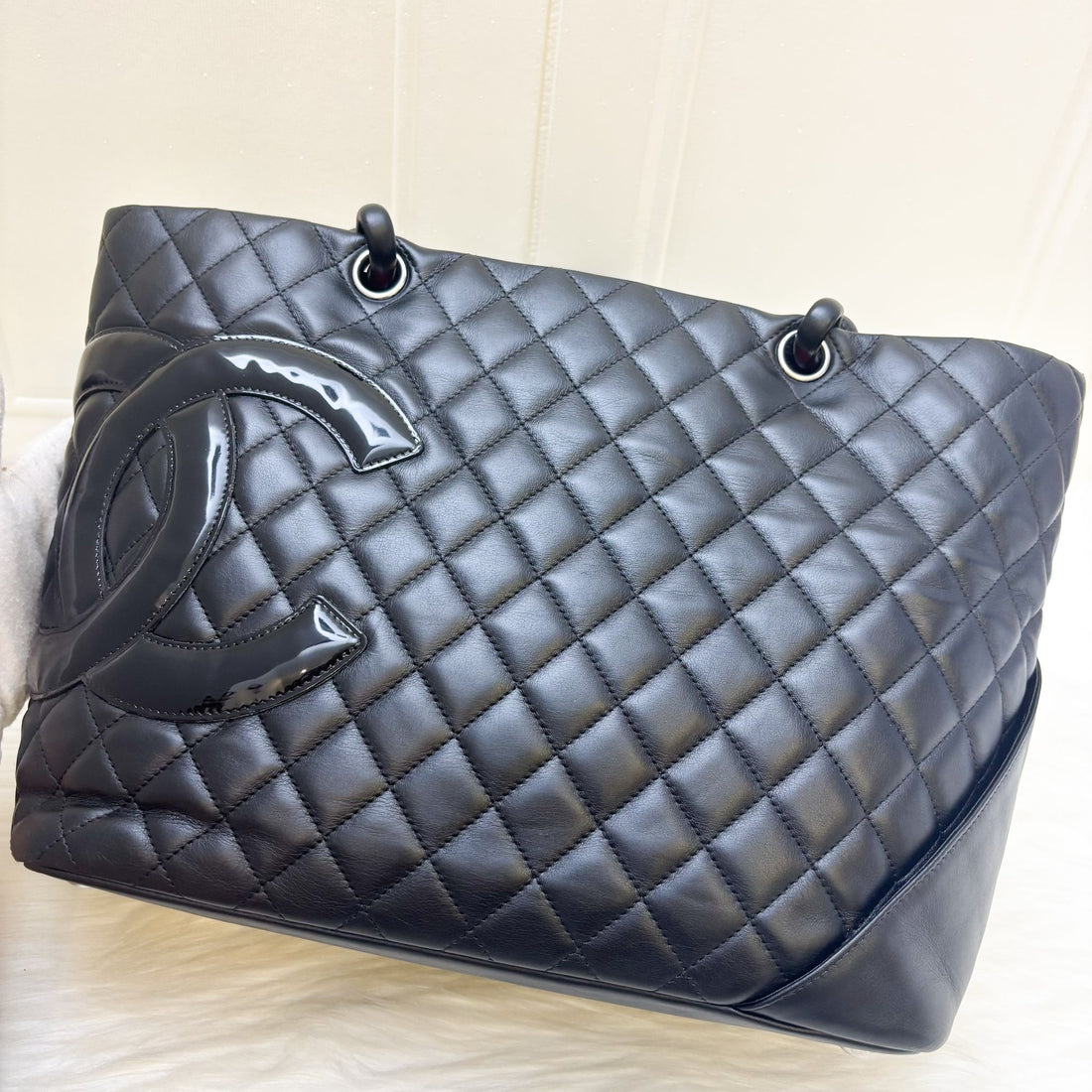 Chanel Cambon Tote in Black Lambskin and SHW