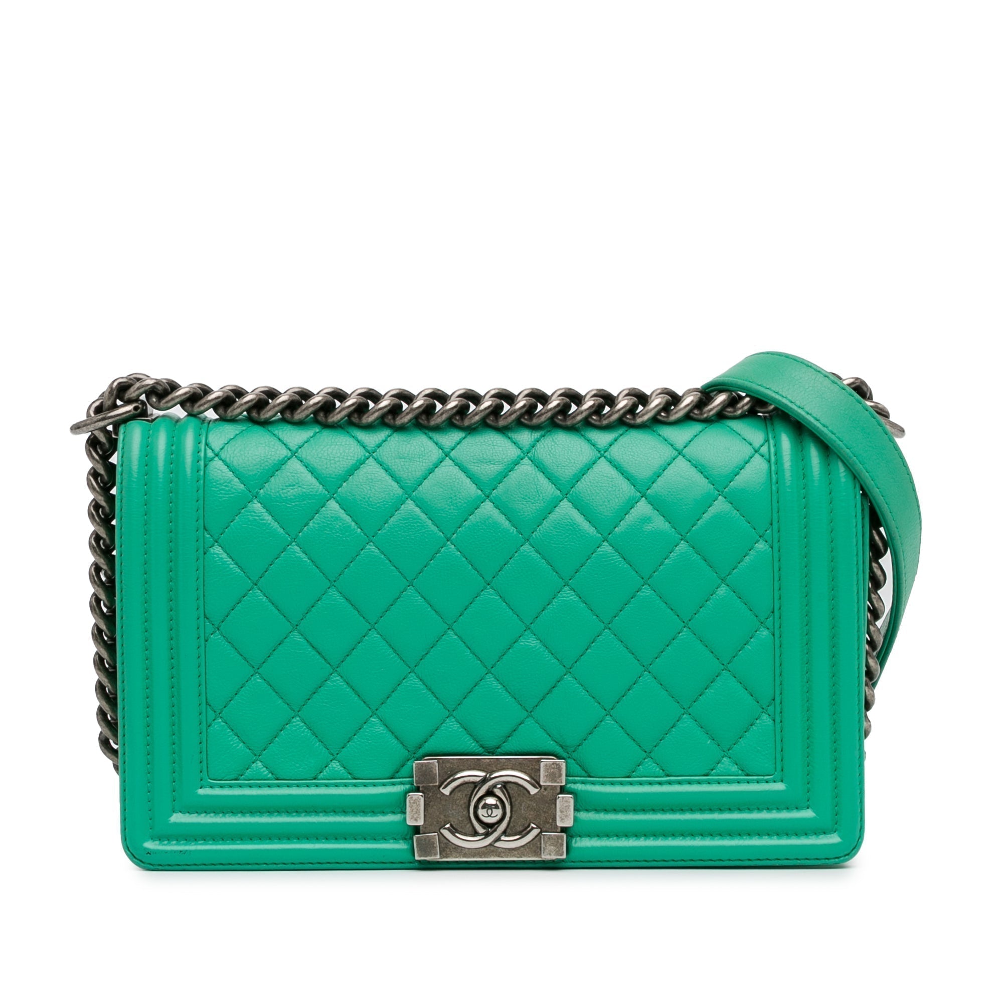 Top Quality Chanel Medium Calfskin Boy New Green