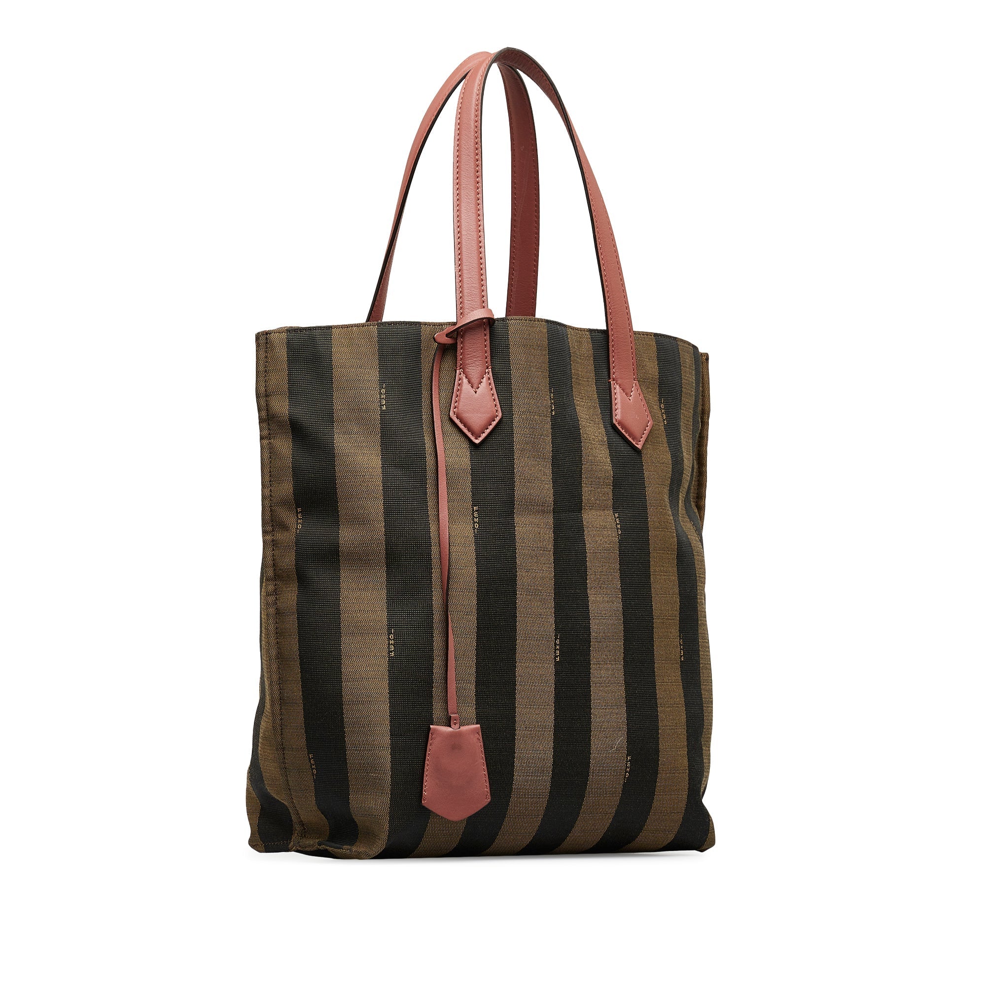 FENDI Pequin Canvas Tote Bag