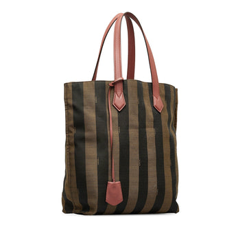 FENDI Pequin Canvas Tote Bag