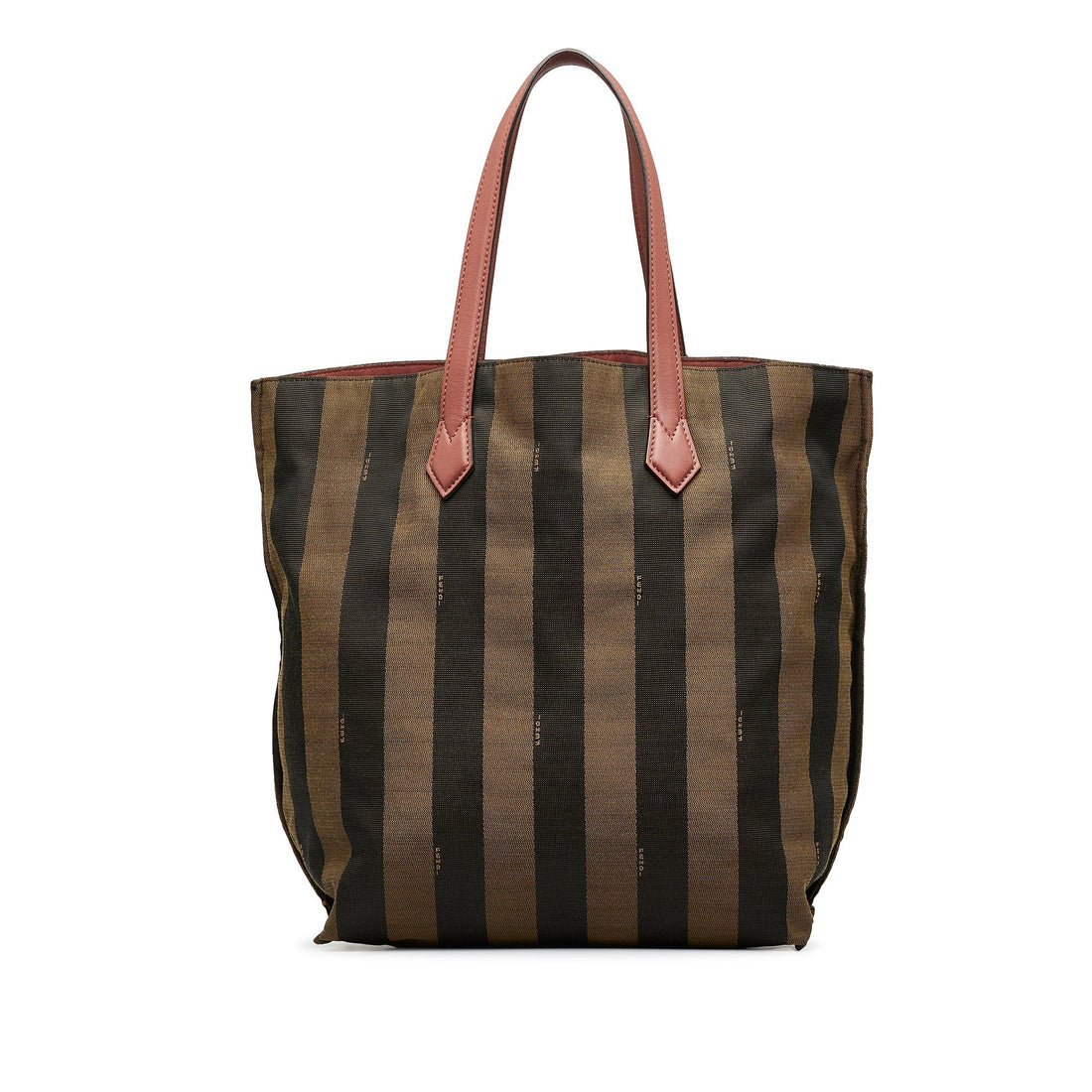 FENDI Pequin Canvas Tote Bag