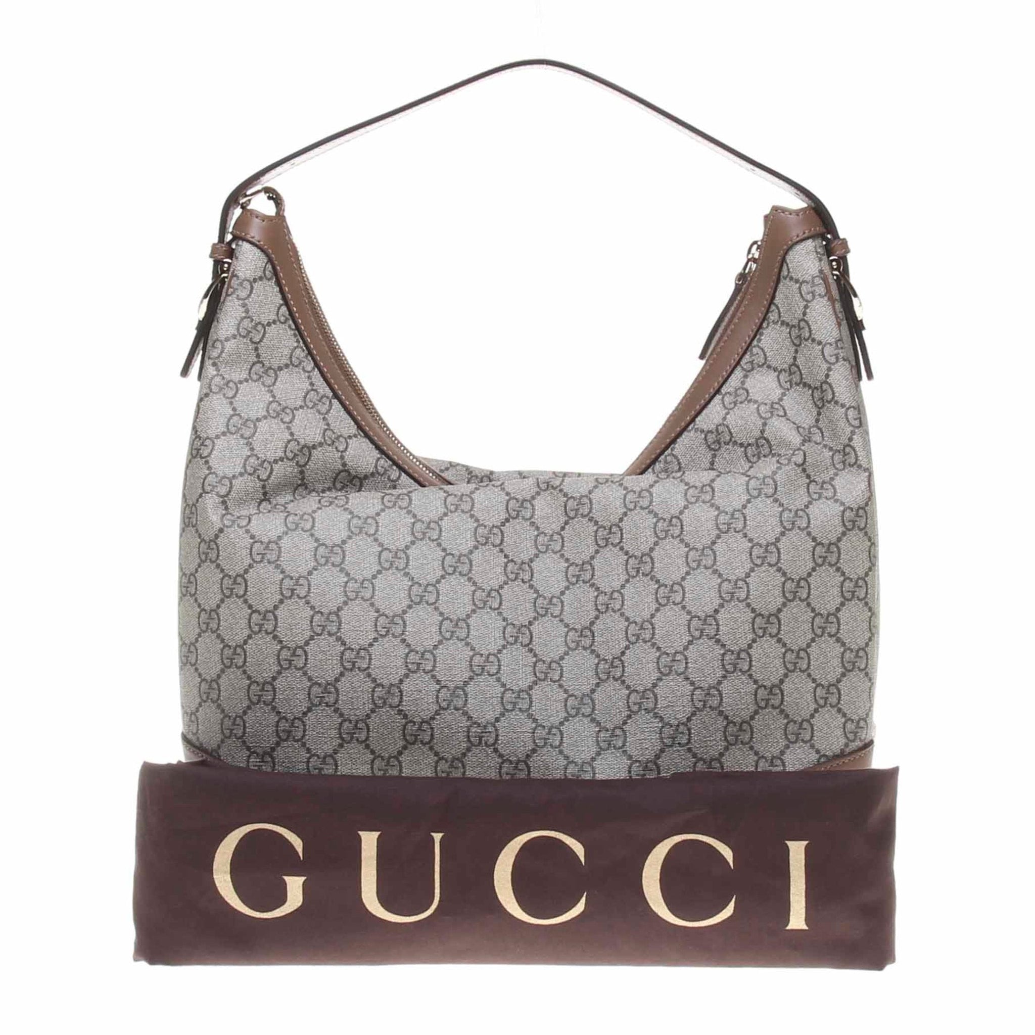 Gucci 309618 Beige/Ebony GG Supreme Canvas Shoulder Bag