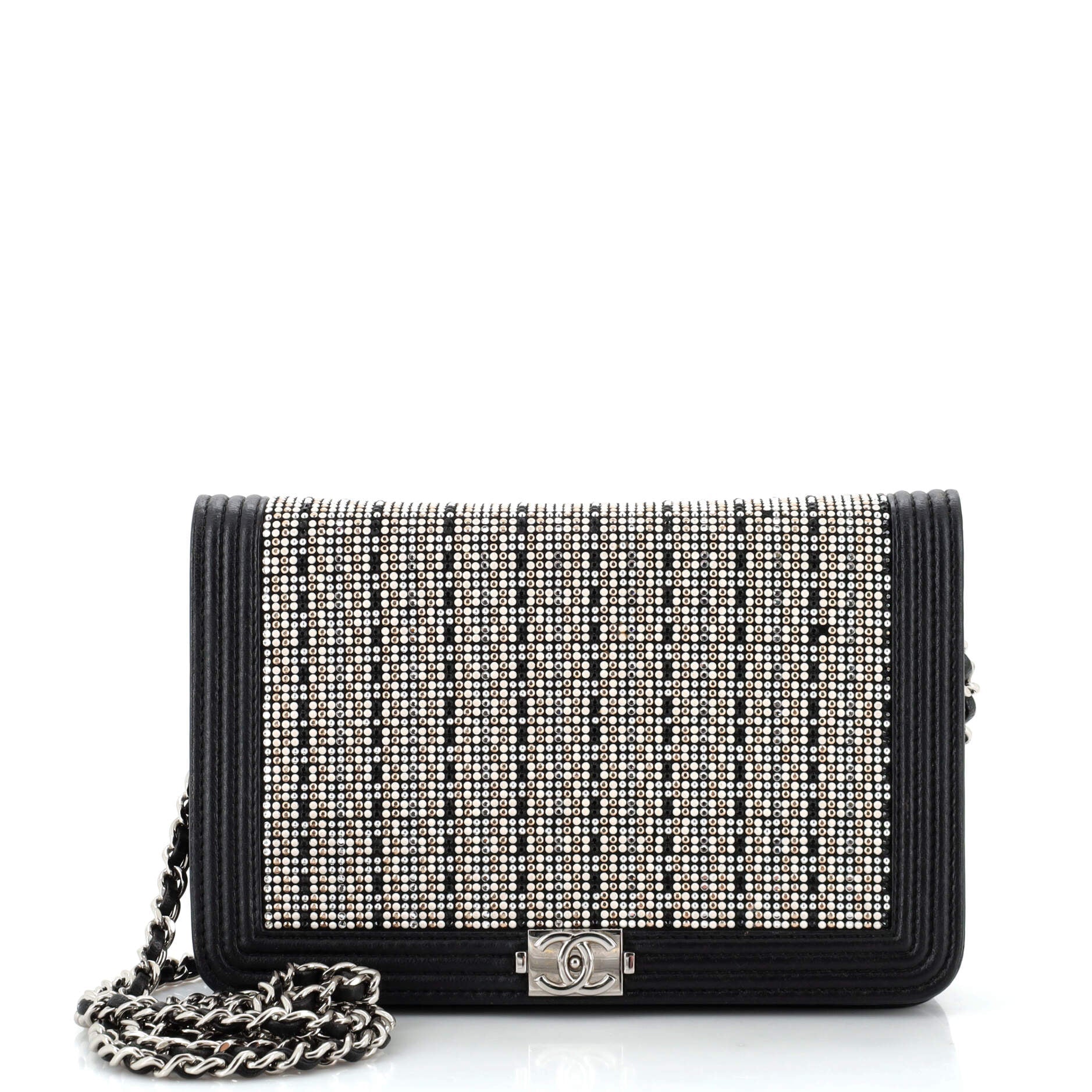 CHANEL Boy Wallet on Chain Strass Embellished Leather