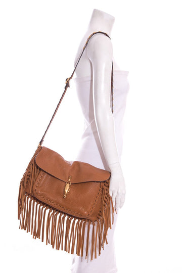 Valentino Brown Fringe Handbag