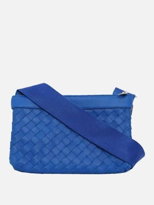 Bottega Veneta Intrecciato Classic Messenger Bag Cobalt