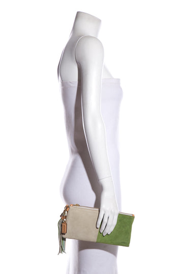 Coach Suede Color Block Clutch