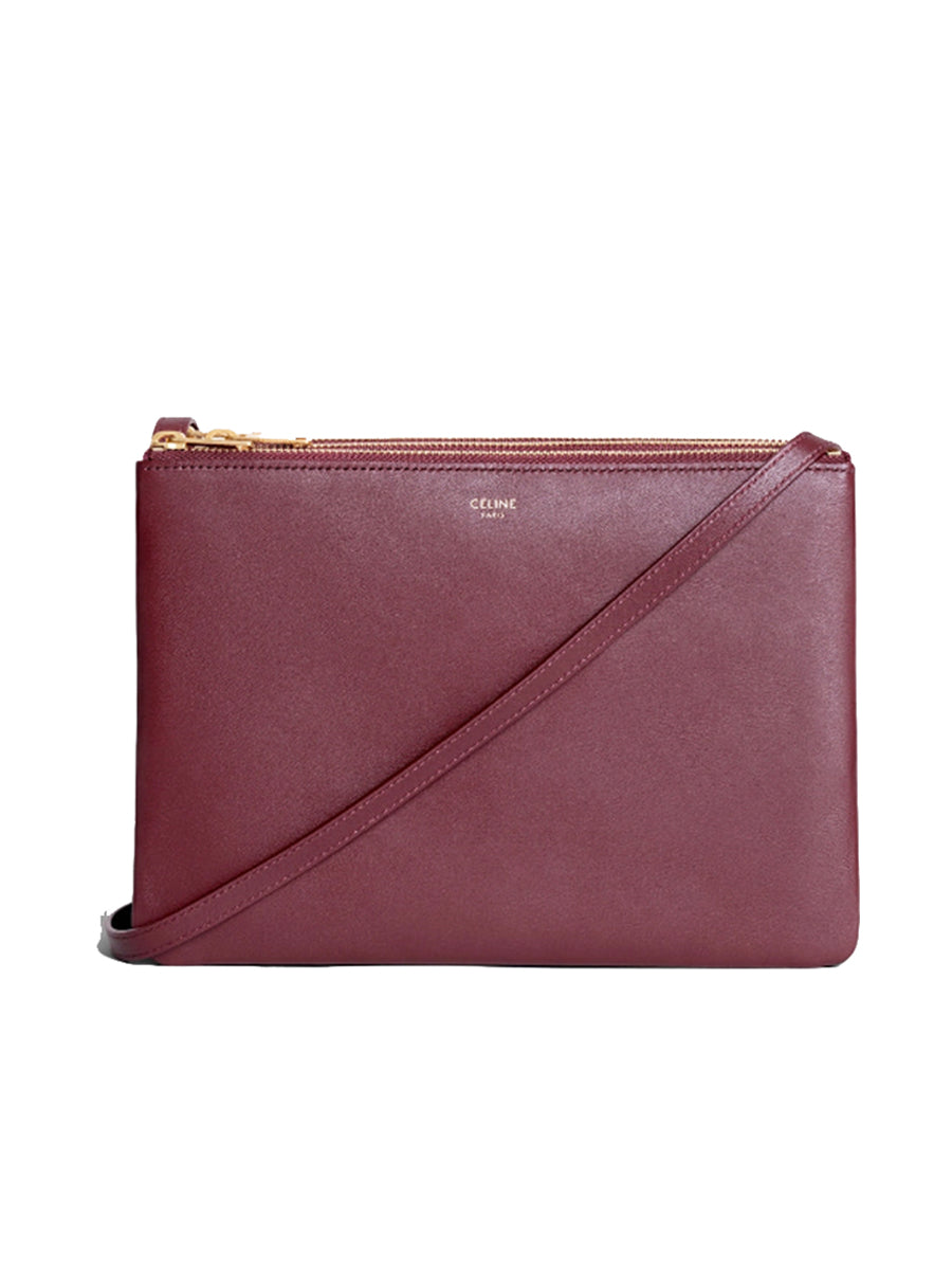 Trio Bag in Smooth Lambskin in Burgundy
