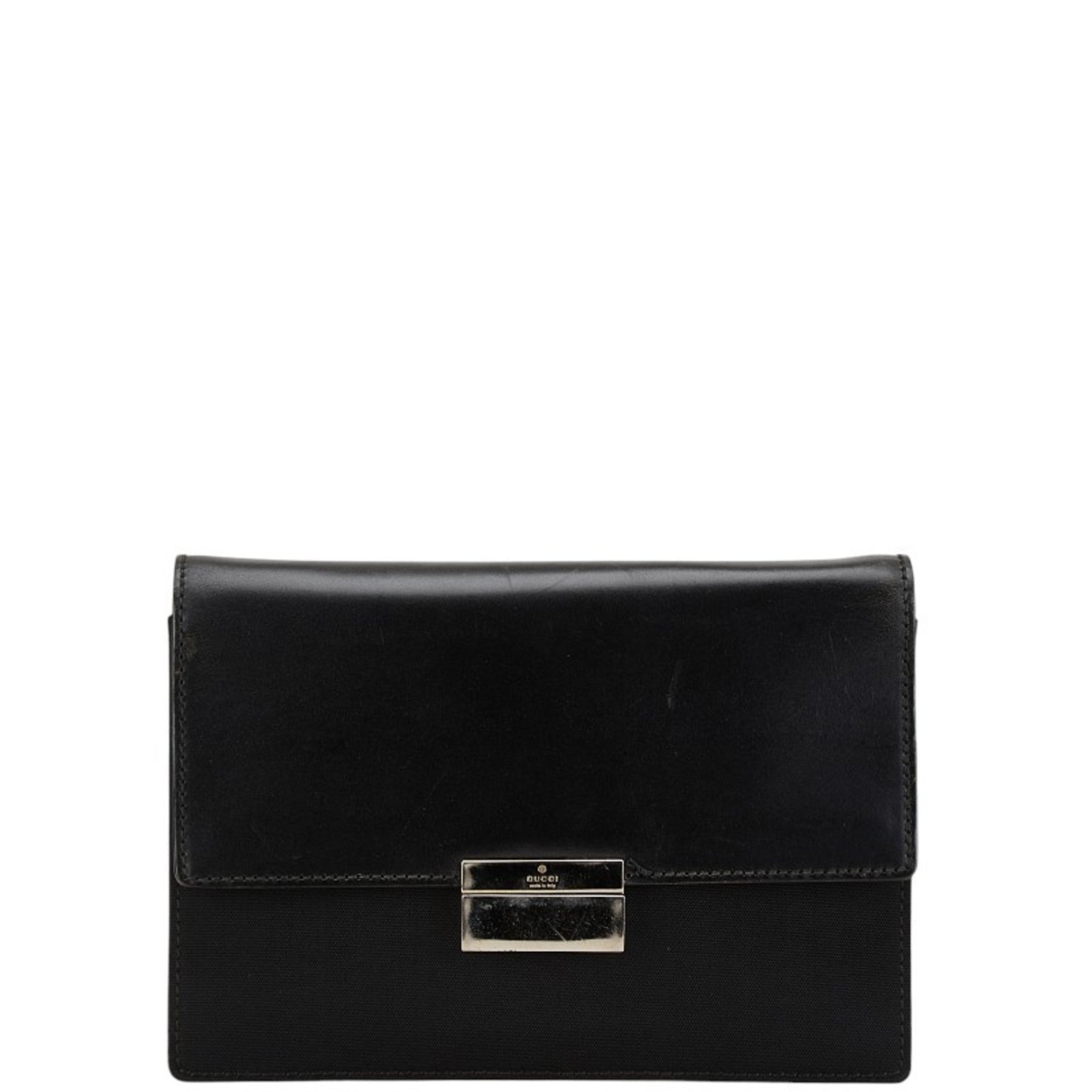 Gucci  Canvas Leather Clutch Bag