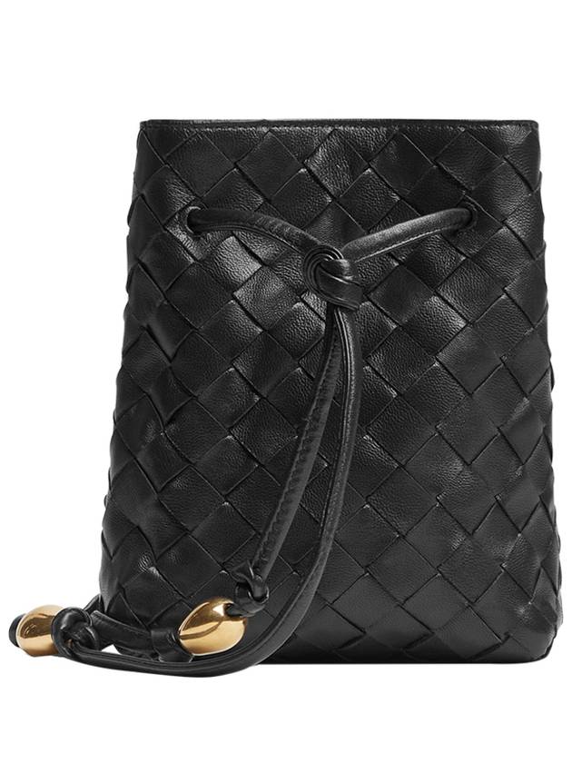 Bottega Veneta Intrecciato Small Bucket Bag Black