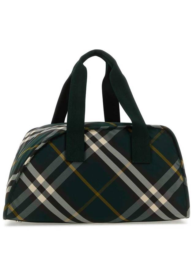 Burberry Shield Check Pattern Medium Duffel Bag Green