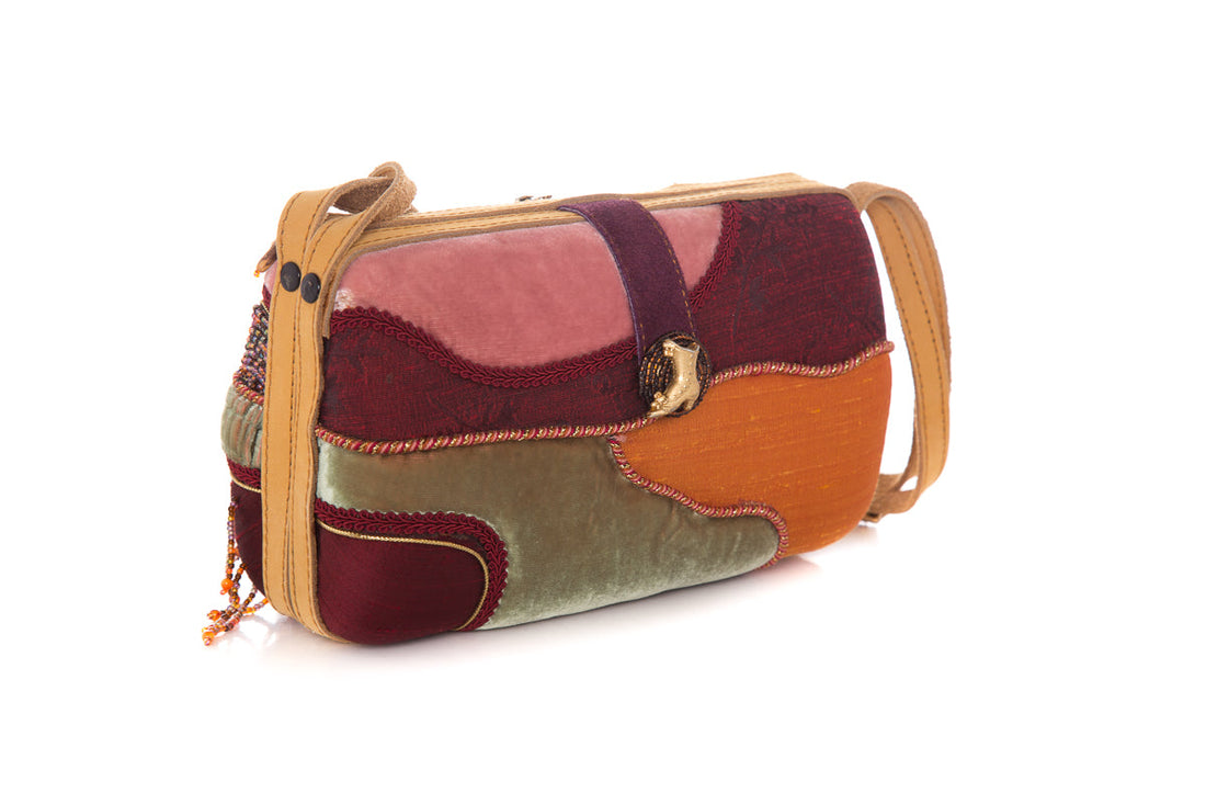 Mary Frances Multcolor Printed Embellished Shoulder Bag