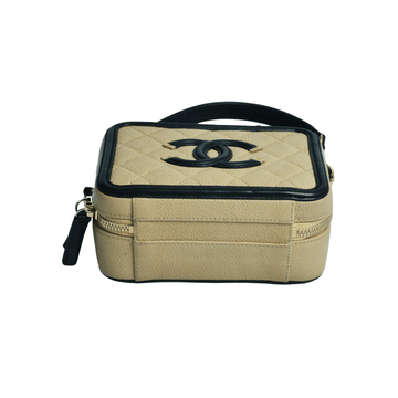 Nude/Black CC Quilted Filigree Vanity Case