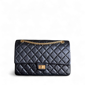 Chanel 2.55 Reissue 226 - Quilted Aged Calfskin Black Gold Hardware Series 15