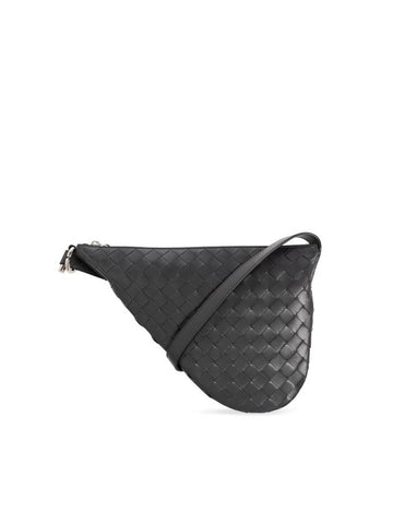 Bottega Veneta Intrecciato Small Bergul Cross Bag Grey