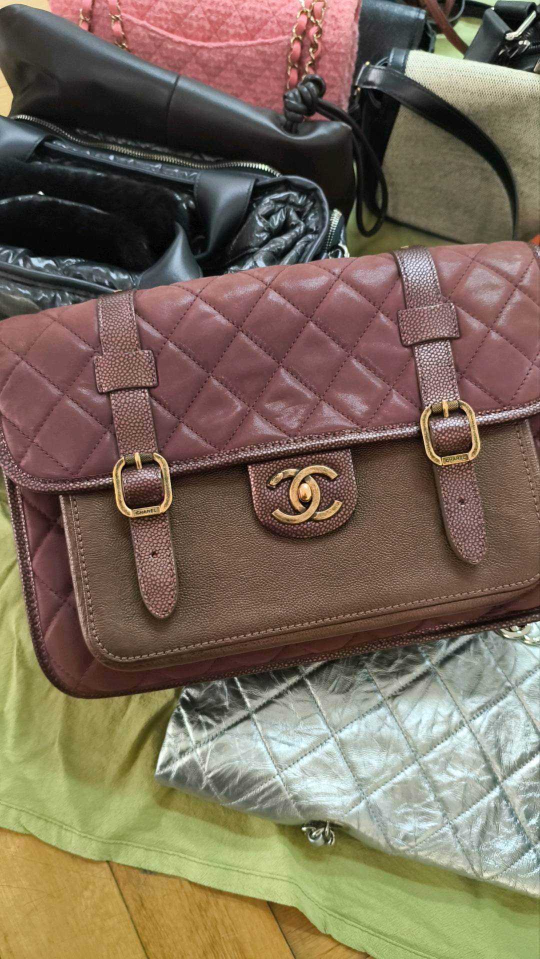 Chanel Cambridge Fabric Leather Shoulder Bag
